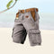 Short cargo gris avec ceinture intégrée pour homme