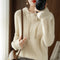 Pull en Laine à Capuche Femme Beige