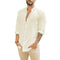 Camicia in lino bianco da uomo a maniche lunghe