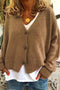 Brown wool cardigan for women with buttons