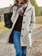 Gray wool coat for women with buttons and pockets
