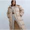 Manteau long matelassé beige pour femme