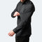Camicia da uomo nera a maniche lunghe aderente