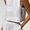Vêtement Femme Lin Blanc Débardeur et Short Ensemble