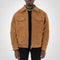 Brown suede jacket for men with zipper closure