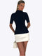 Black short-sleeve top for women