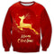 Maglione di Natale Rosso con Renna Dorata per Uomo/Donna