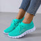 Chaussures de sport vertes en maille respirante pour femme