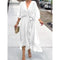 Robe longue blanche à manches longues pour femme