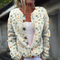 Floral Knit Vest for Women, Long Sleeves