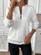 Pull en Tricot Blanc à Fermeture Éclair pour Femme