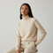 Beige Wool Turtleneck Sweater for Women