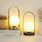Moderní LED stolní lampa se skleněnou koulí, 2 kusy