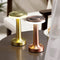 LED table lamp in gold metal and copper, modern design