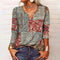 Blusa Donna Patchwork Maniche Lunghe Casual Vintage