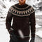 Maglione in lana con motivi nordici da uomo, inverno