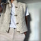 Gilet en laine tricotée avec boutons en bois pour femme
