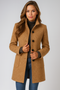 Elegant coat with a stand-up collar