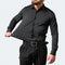 Camicia Uomo Nera Maniche Lunghe Slim Fit