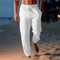 Pantalon de plage blanc pour homme avec cordon de serrage