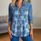 Long-sleeve patchwork denim blouse for women