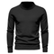Maglione dolcevita nero da uomo in maglia aderente