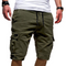 Short en coton kaki pour homme avec poches cargo