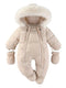 Combinaison Bébé Hiver avec Capuche et Moufles Amovibles