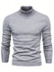Pull-over col roulé gris pour homme en tricot ajusté