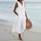 Robe d'été blanche sans manches en lin pour femme