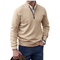 Pull en laine beige à col zippé pour homme