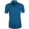 Camicia Uomo Maniche Corte Blu Con Bottoni Casual