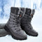 Bottes d'hiver imperméables en cuir gris pour homme
