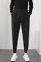 Pantalon noir pour homme, coupe décontractée, taille élastique