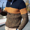 Maglione da uomo bicolore in maglia con collo con zip