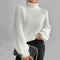 Pull en maille blanc à col roulé pour femme