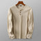 Maglia Henley a maniche lunghe in cotone beige da uomo