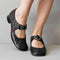 Chaussures Mary Jane en cuir noir avec boucle pour femme