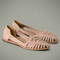 Scarpe Basse in Pelle Intrecciata Beige da Donna