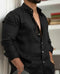 Men's black long-sleeve casual elegant shirt