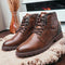 Chaussures de randonnée en cuir marron pour homme avec lacets