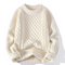 Pull en maille torsadée crème pour homme