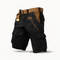 Bermuda cargo noire avec ceinture intégrée pour homme