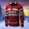 Pull-over en laine rouge à motifs de rennes pour homme