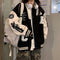 Veste Varsity Noire et Blanche avec Broderie pour Femme