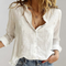 Chemise en lin blanc pour femme à manches longues