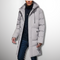 Manteau d'hiver matelassé gris pour homme avec capuche