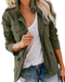 Chaqueta para mujer kaki de manga larga con bolsillos
