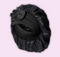 Cuffia in raso nero con fiocco per capelli