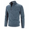 Pull en laine bleu à col zippé pour homme